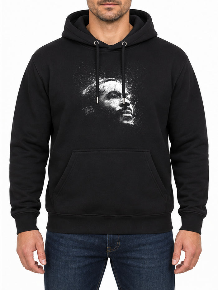 Marvin Gaye — Deep Black hoodie, front print