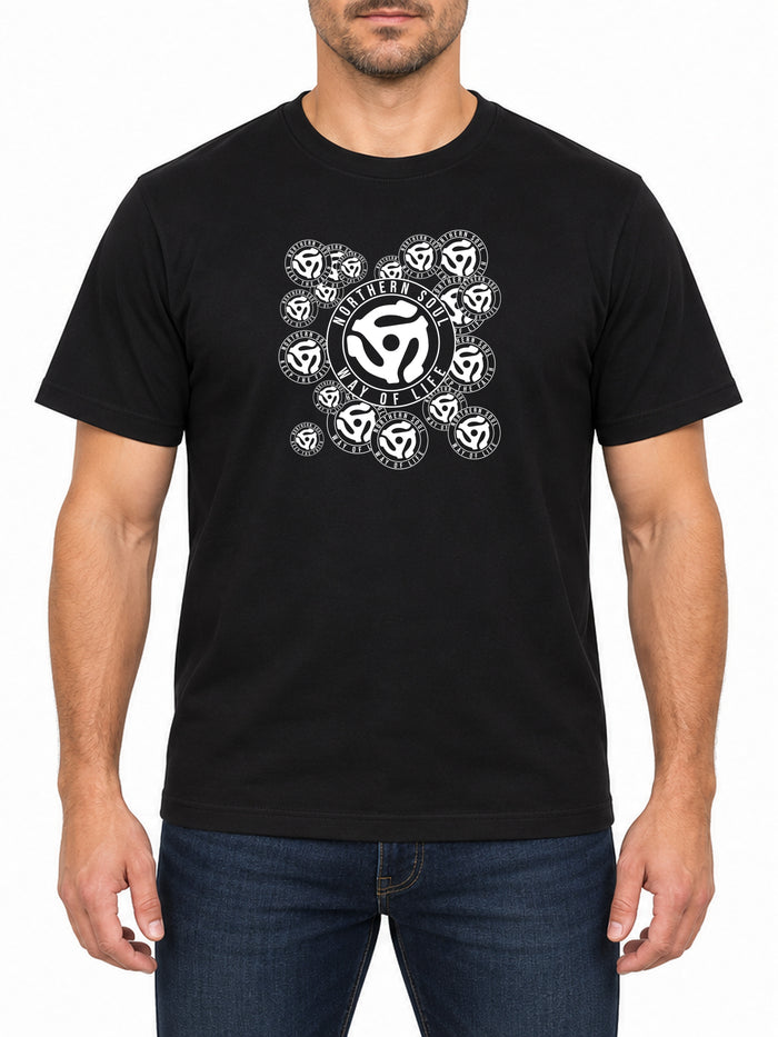 Northern Soul Way of Life — Deep Black T-shirt, front print