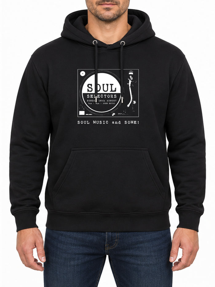 Soul Selectors — Deep Black hoodie, front print
