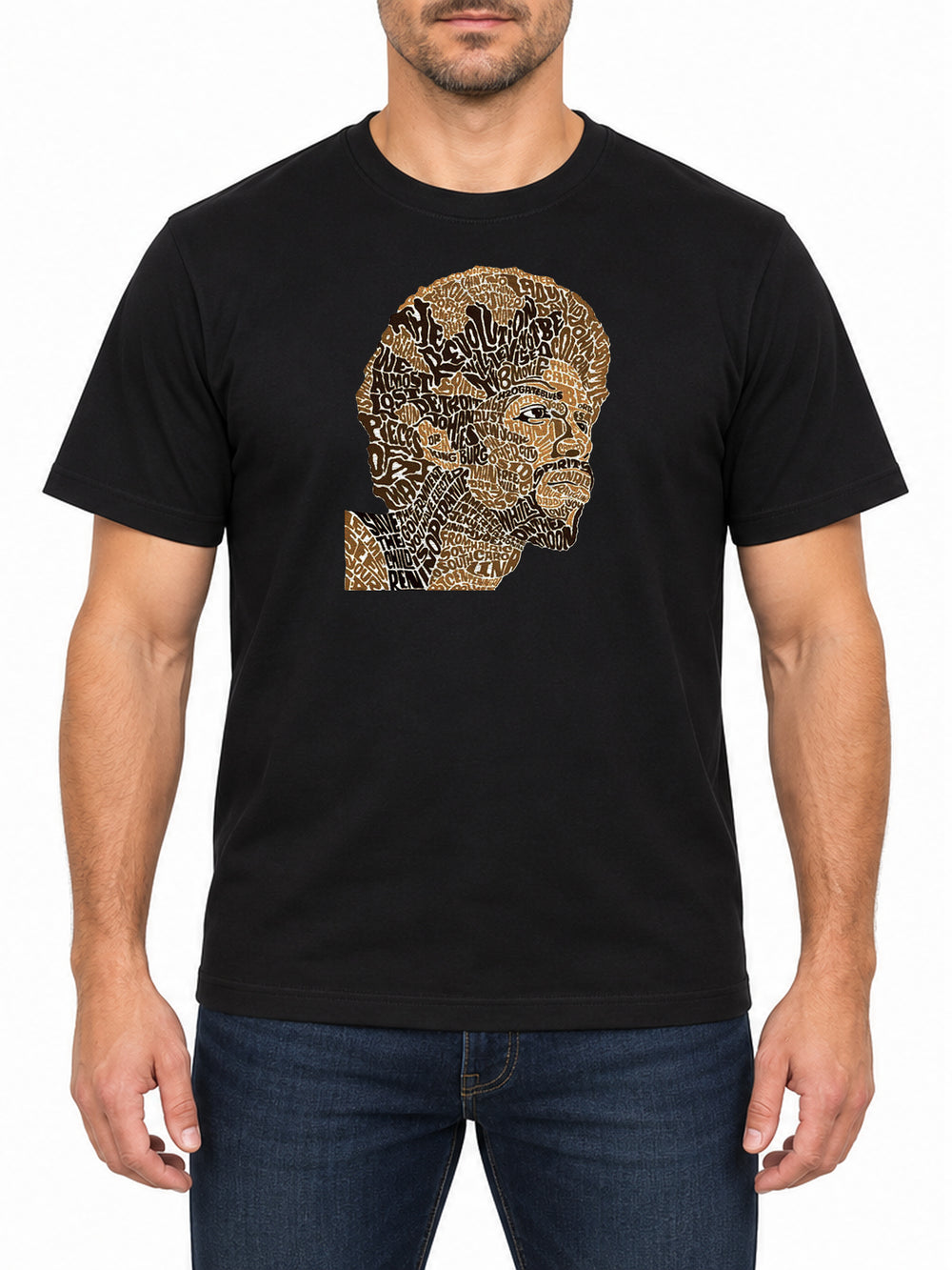 Gil Scott-Heron Distressed — Deep Black T-shirt, front print