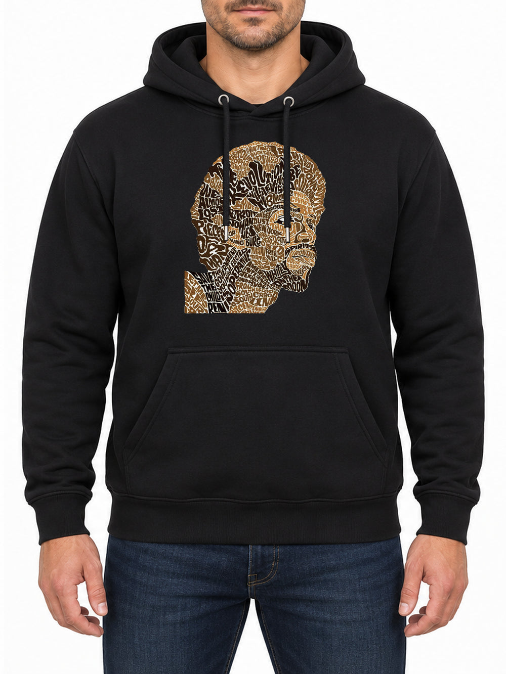 Gil Scott-Heron Distressed — Deep Black hoodie, front print