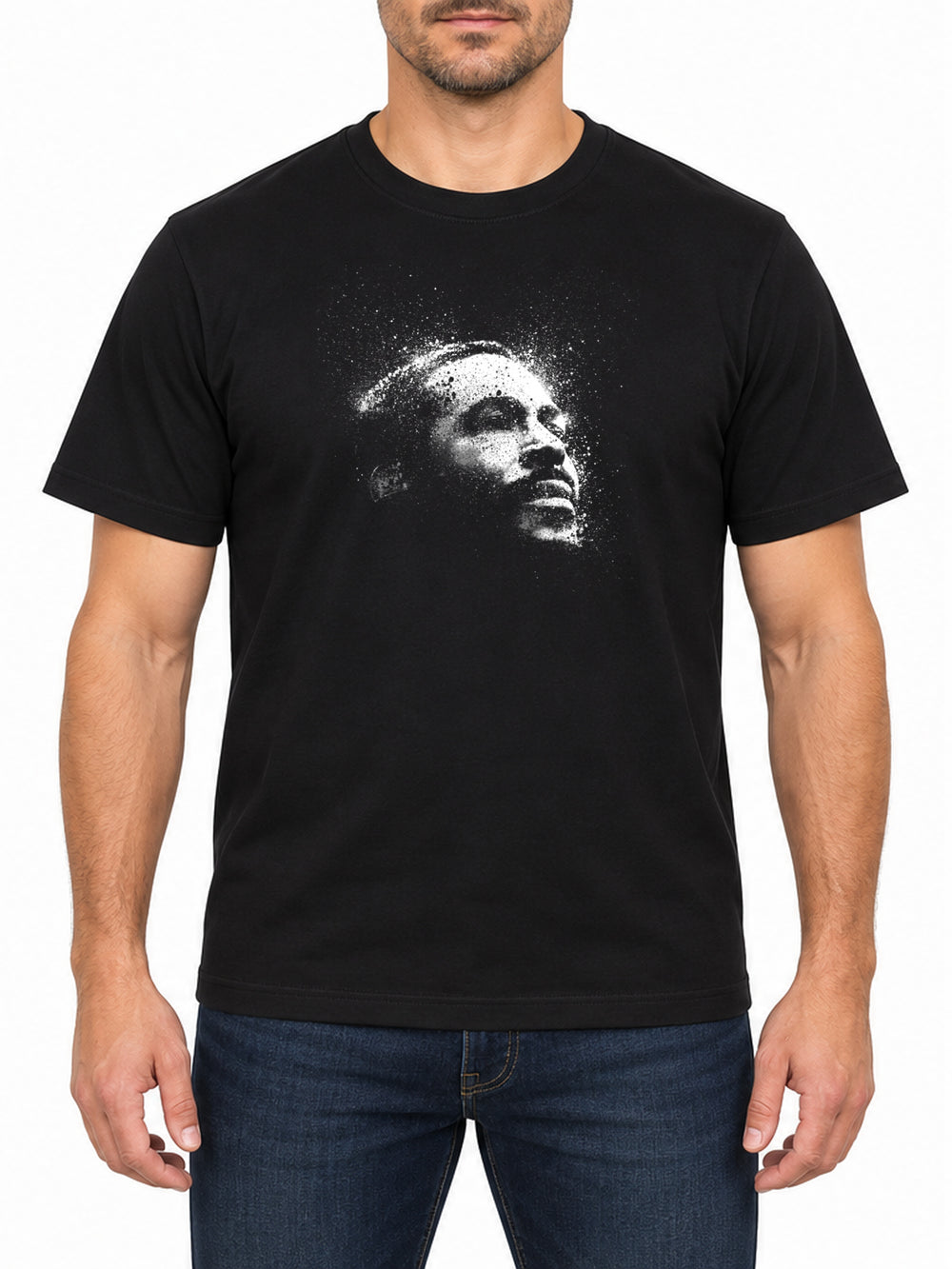 Marvin Gaye — Deep Black T-shirt, front print