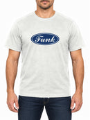 Funk Badge — Arctic White T-shirt, front print