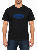 Funk Badge — Deep Black T-shirt, front print