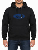 Funk Badge — Deep Black hoodie, front print
