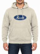 Funk Badge — Natural Stone hoodie, front print