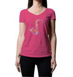 Sax Jazz | Women's V-Neck T-Shirt