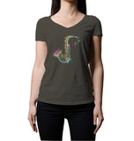 Sax Jazz | Women's V-Neck T-Shirt