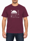 Soul Selectors — Burgundy T-shirt, front print