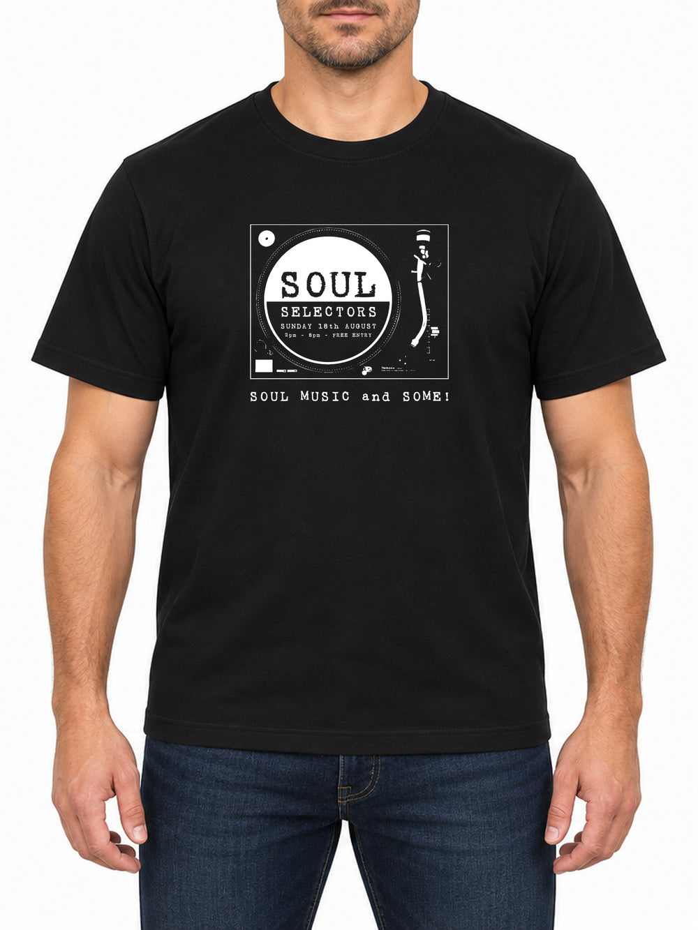 Soul Selectors — Deep Black T-shirt, front print