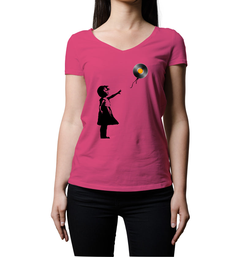 Record Girl | Women's V-Neck T-Shirt