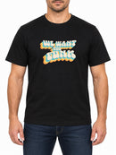 We Want the Funk — Deep Black T-shirt, front print