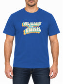 We Want the Funk — Royal Blue T-shirt, front print