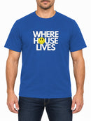 Where House Lives — Royal Blue T-shirt, front print