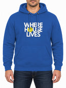 Where House Lives — Royal Blue hoodie, front print