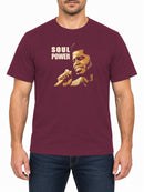 Soul Power James Brown — Burgundy T-shirt, front print