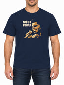 Soul Power James Brown — New French Navy T-shirt, front print
