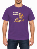 Soul Power James Brown — Purple T-shirt, front print