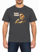 Soul Power James Brown — Solid Charcoal T-shirt, front print
