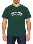 Drum and Bass — Bottle Green T-shirt, front print