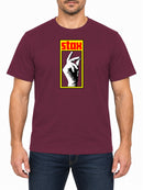 STAX — Burgundy T-shirt, front print