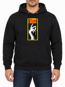STAX — Deep Black hoodie, front print