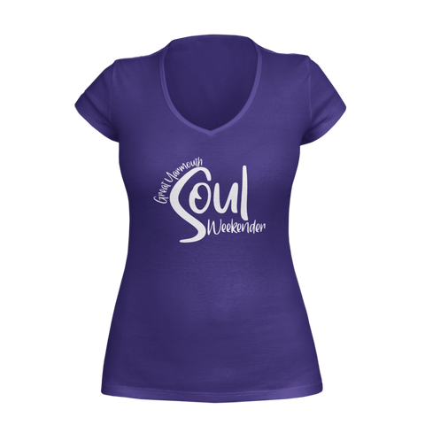 Soul Weekender Women's Purple V Neck T-Shirt
