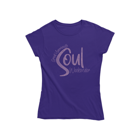 Soul Weekender Diamante Women's Purple T-Shirt
